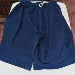 Nike Navy Athletic Shorts Men’s Size Large Back Swoosh Logo Gym Training